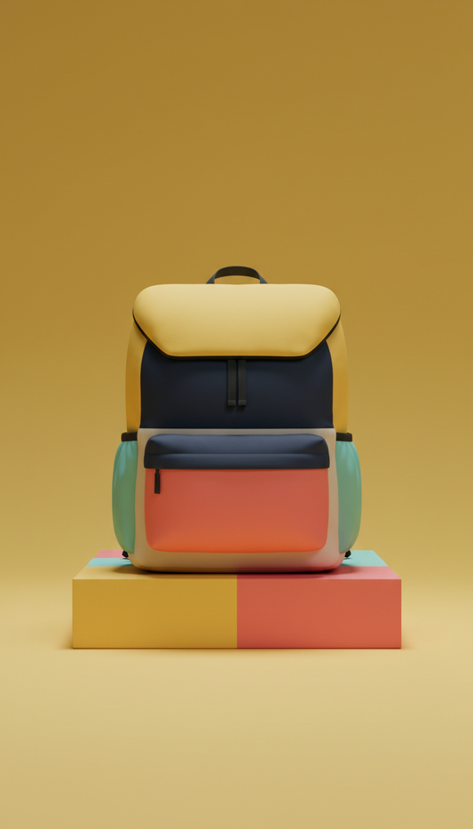 Color-Blocked Modular Backpack with Removable Pouches