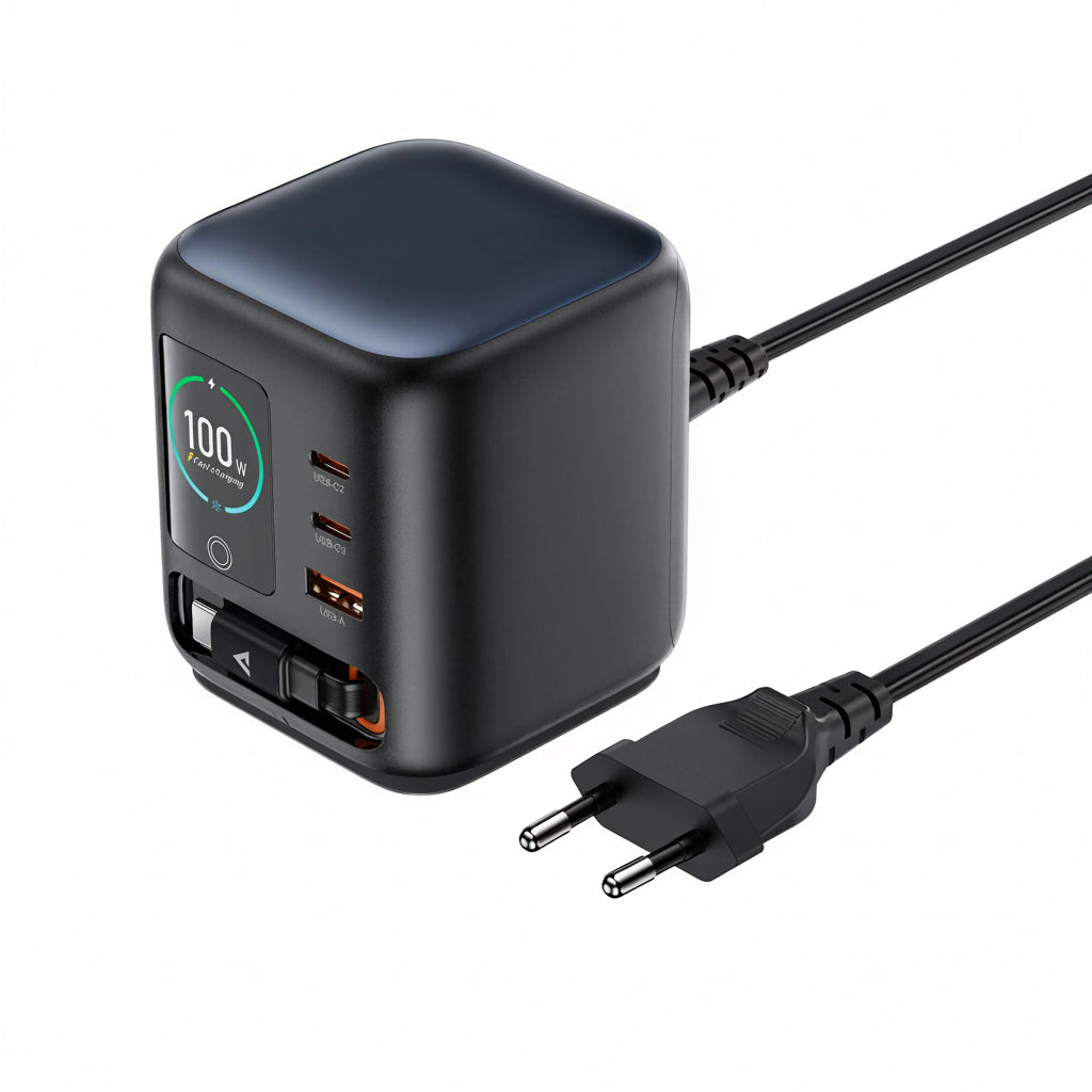 Aetriva™ PowerHub 100W GaN Desktop Charger with Smart TFT Screen