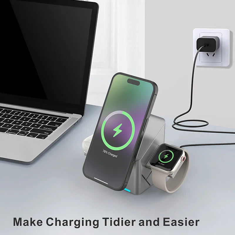 Aetriva™ Qi2 3-in-1 Rotating Wireless Charger Stand