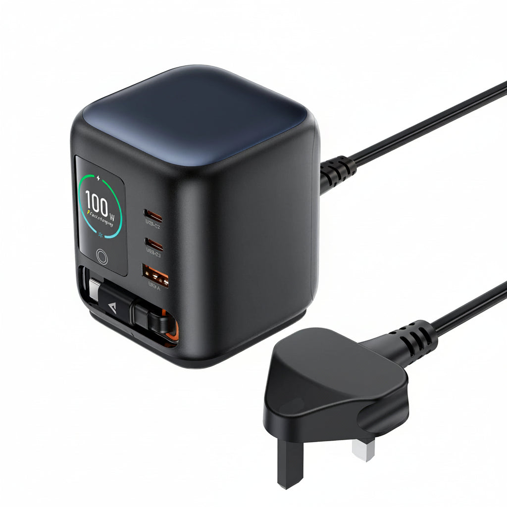 Aetriva™ PowerHub 100W GaN Desktop Charger with Smart TFT Screen