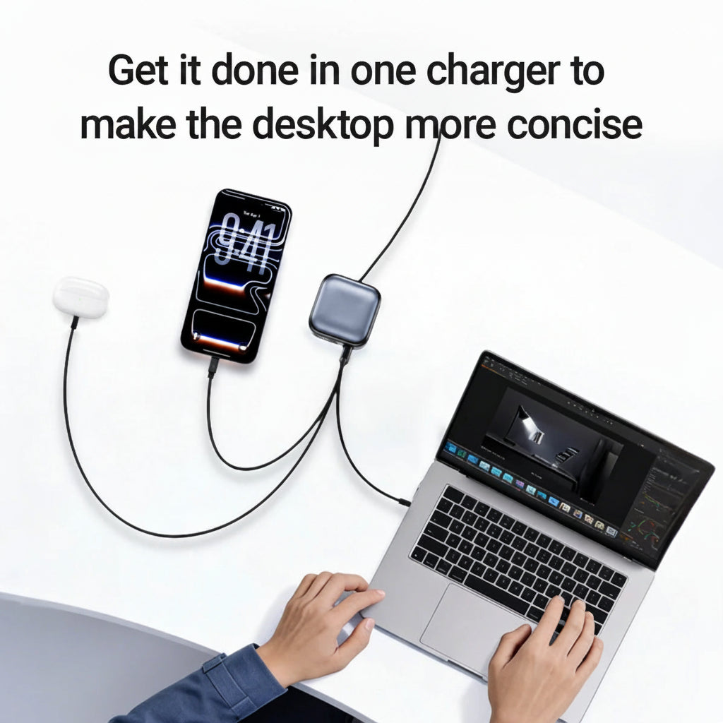 Aetriva™ PowerHub 100W GaN Desktop Charger with Smart TFT Screen