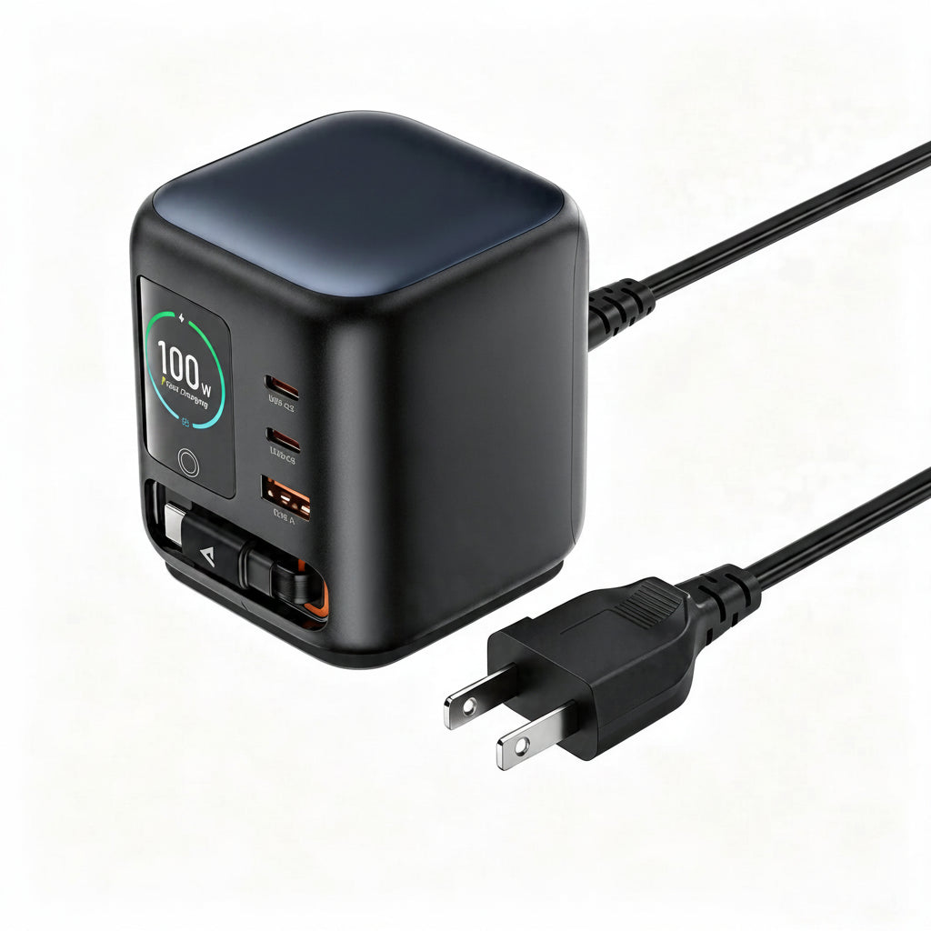 Aetriva™ PowerHub 100W GaN Desktop Charger with Smart TFT Screen