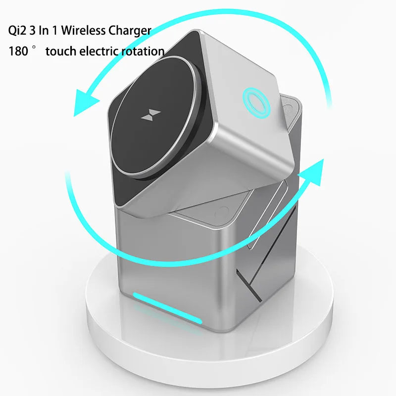 Aetriva™ Qi2 3-in-1 Rotating Wireless Charger Stand